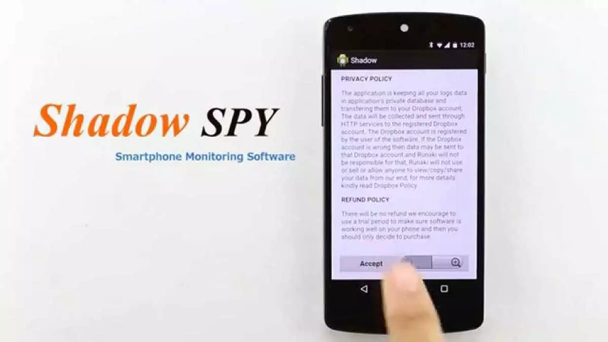 Aplicativo para hackear telefone celular: Shadow Spy.